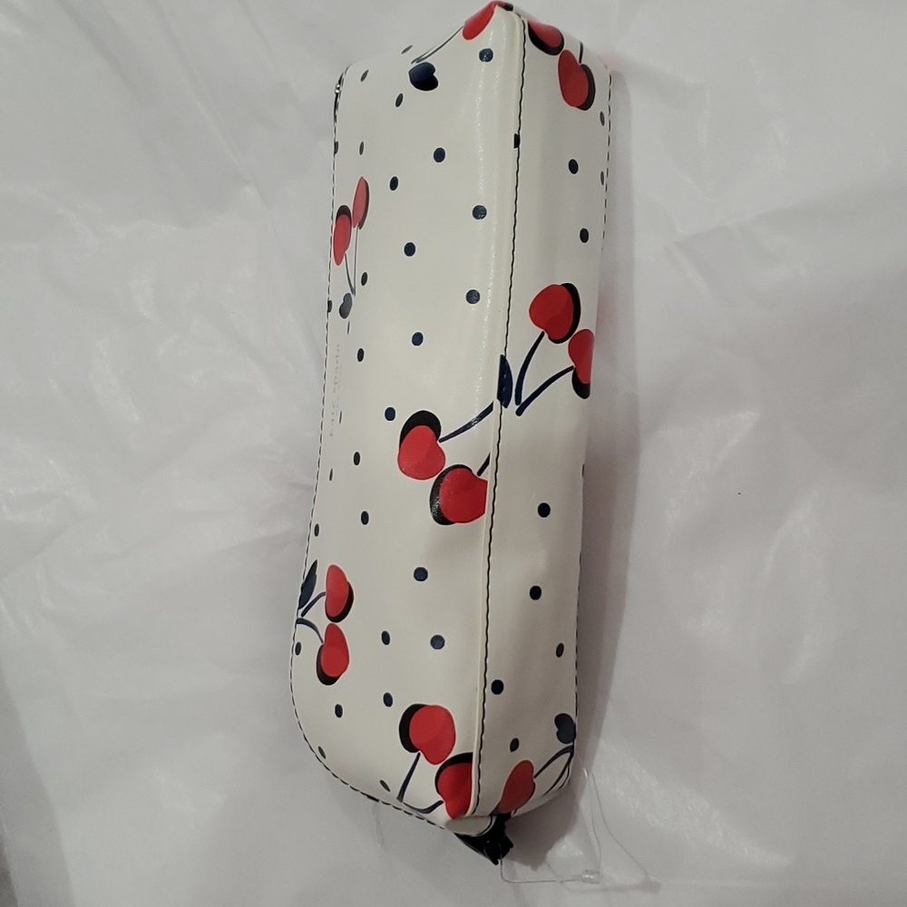 Kate Spade 4pc white & blue polka-dot cherry print‎ pencil case & accessories